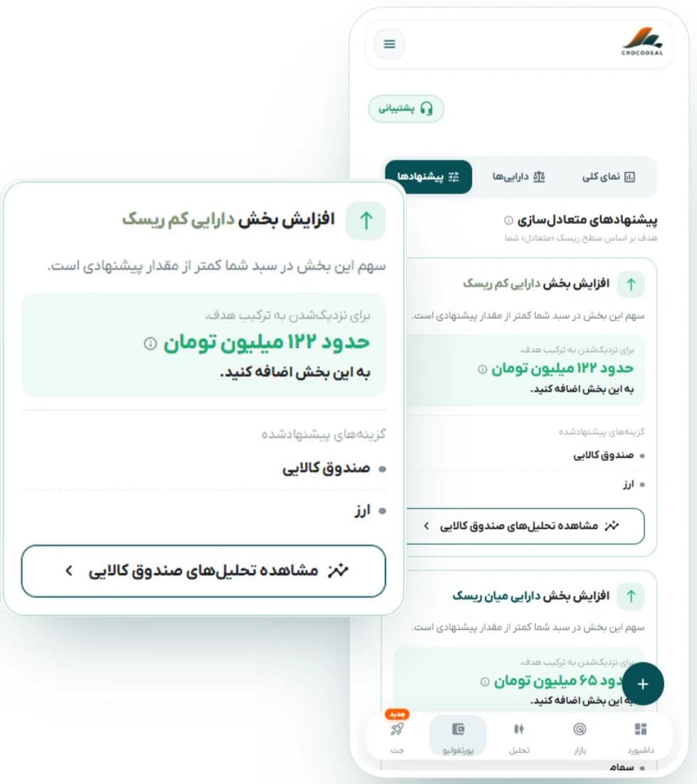 پیشنهاد متعادل‌سازی در اپ کروکودیل: افزایش بخش دارایی کم‌ریسک و گزینه‌های پیشنهادشده